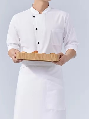 批量定制酒店厨师制服单排扣厨房烹饪咖啡馆工作服定制