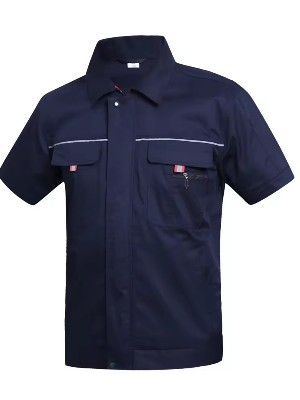 防静电反光加logo工作服定制夏季短袖工作服套装定做