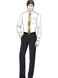 男士商务衬衣白领工作服酒店领班服装定制