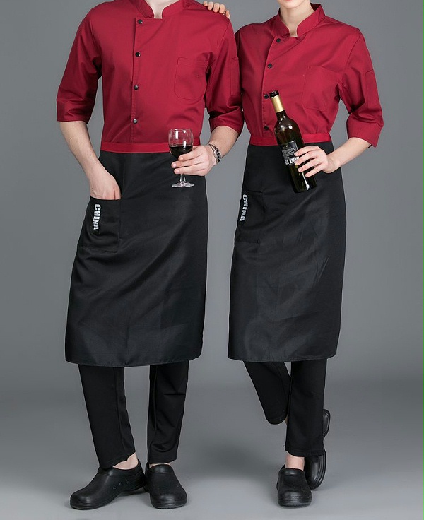 长袖红色厨师服